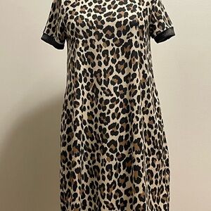 eesome Leopard Print Midi Dress - Black and Brown